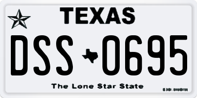 TX license plate DSS0695