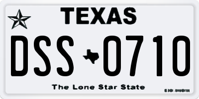 TX license plate DSS0710