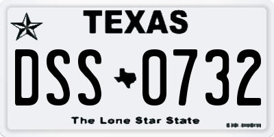 TX license plate DSS0732