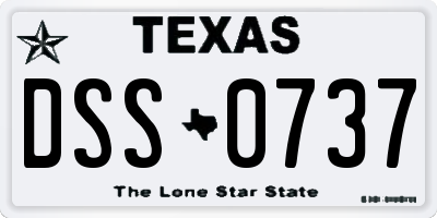 TX license plate DSS0737