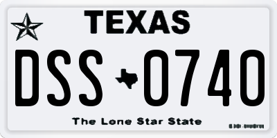 TX license plate DSS0740
