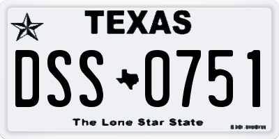 TX license plate DSS0751