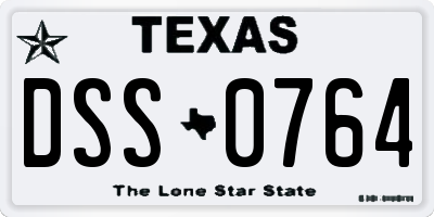 TX license plate DSS0764