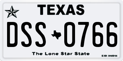 TX license plate DSS0766