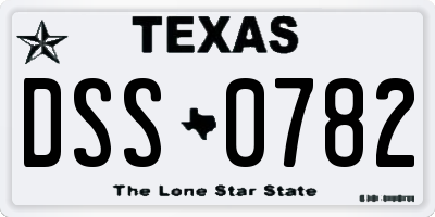 TX license plate DSS0782