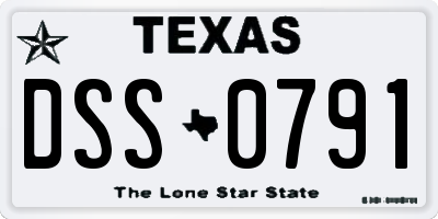TX license plate DSS0791