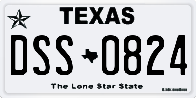 TX license plate DSS0824