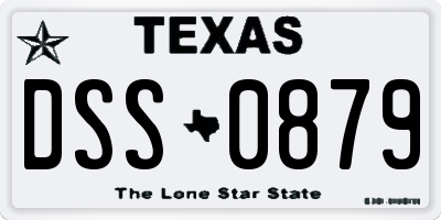 TX license plate DSS0879