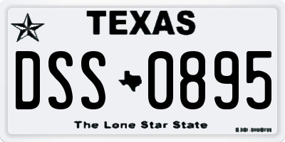 TX license plate DSS0895