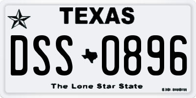 TX license plate DSS0896
