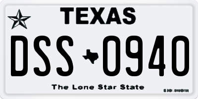 TX license plate DSS0940