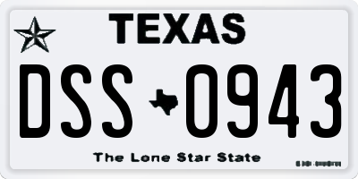 TX license plate DSS0943