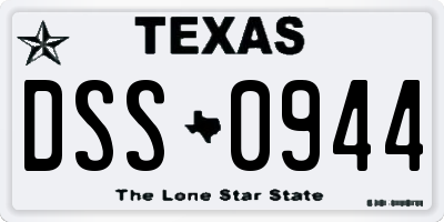 TX license plate DSS0944