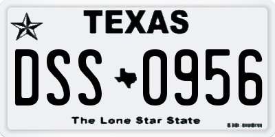 TX license plate DSS0956