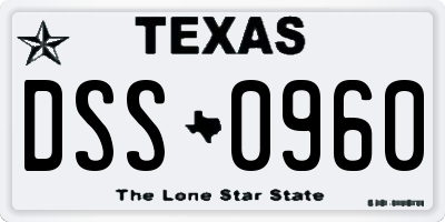 TX license plate DSS0960