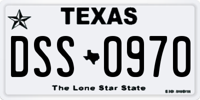 TX license plate DSS0970