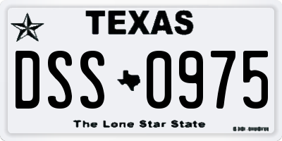 TX license plate DSS0975