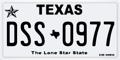 TX license plate DSS0977