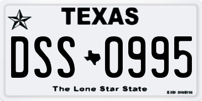 TX license plate DSS0995