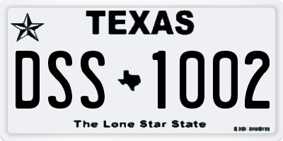 TX license plate DSS1002