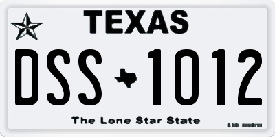 TX license plate DSS1012