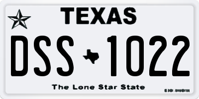 TX license plate DSS1022