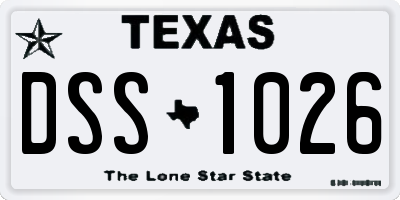 TX license plate DSS1026