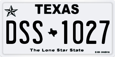 TX license plate DSS1027