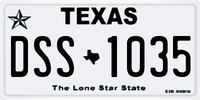 TX license plate DSS1035