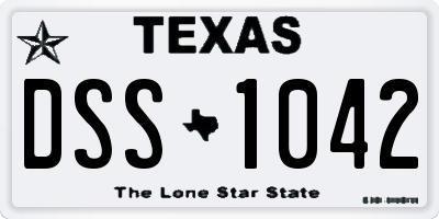 TX license plate DSS1042