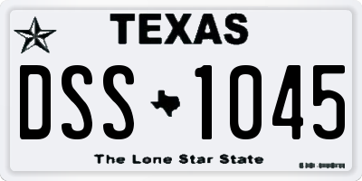 TX license plate DSS1045