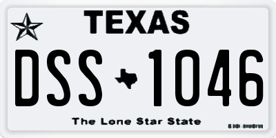 TX license plate DSS1046