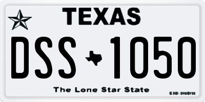 TX license plate DSS1050