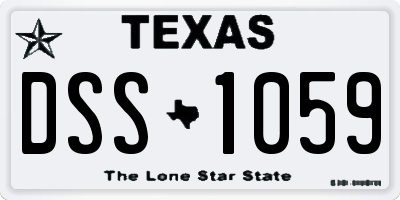 TX license plate DSS1059