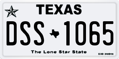 TX license plate DSS1065