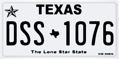 TX license plate DSS1076