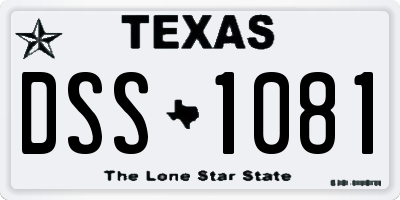 TX license plate DSS1081
