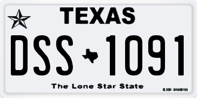 TX license plate DSS1091