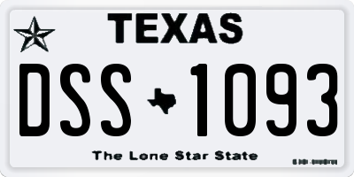 TX license plate DSS1093