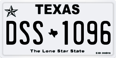 TX license plate DSS1096
