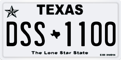 TX license plate DSS1100