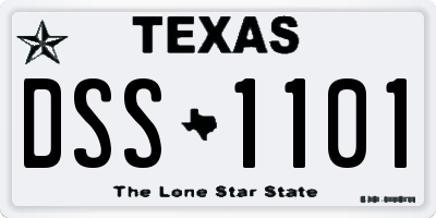 TX license plate DSS1101