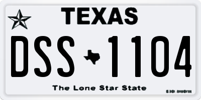 TX license plate DSS1104