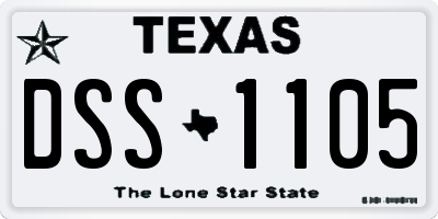 TX license plate DSS1105