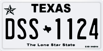 TX license plate DSS1124
