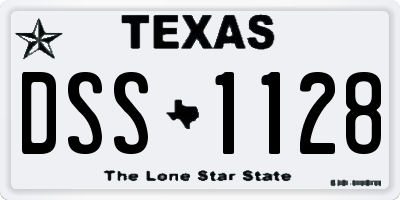 TX license plate DSS1128