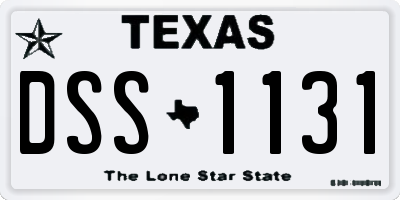TX license plate DSS1131