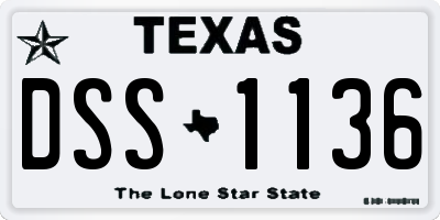 TX license plate DSS1136