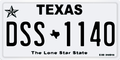 TX license plate DSS1140