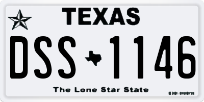 TX license plate DSS1146